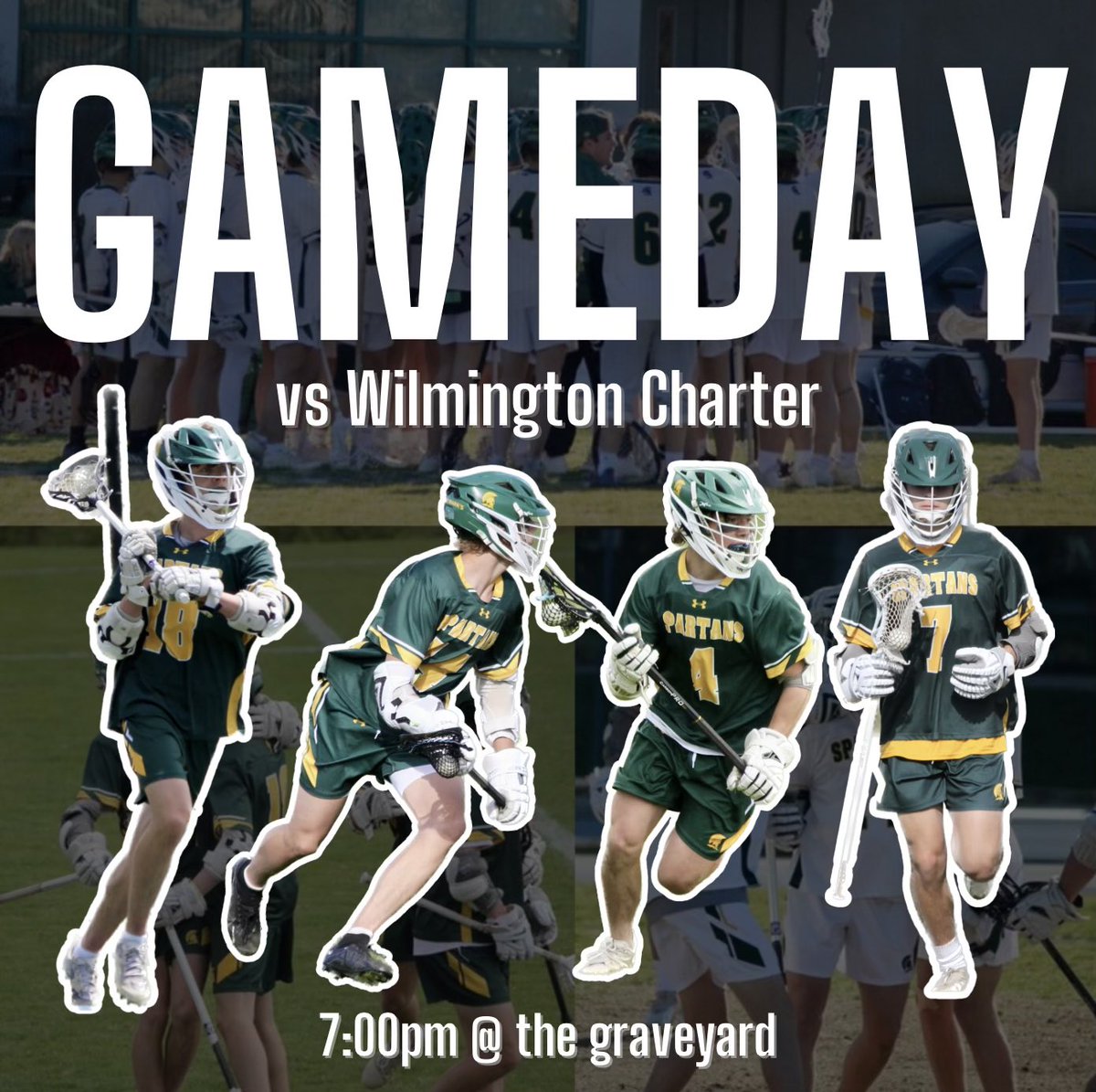 Spartans, it’s GAMEDAY 🥍 at @saintmarkshs under the lights! Come out and cheer on our boys Lacrosse team! Wear White ☑️.                                                           #saintmarkshs #spartanstrong #allthingspossible #whiteout #underthelights #highschoollacrosse