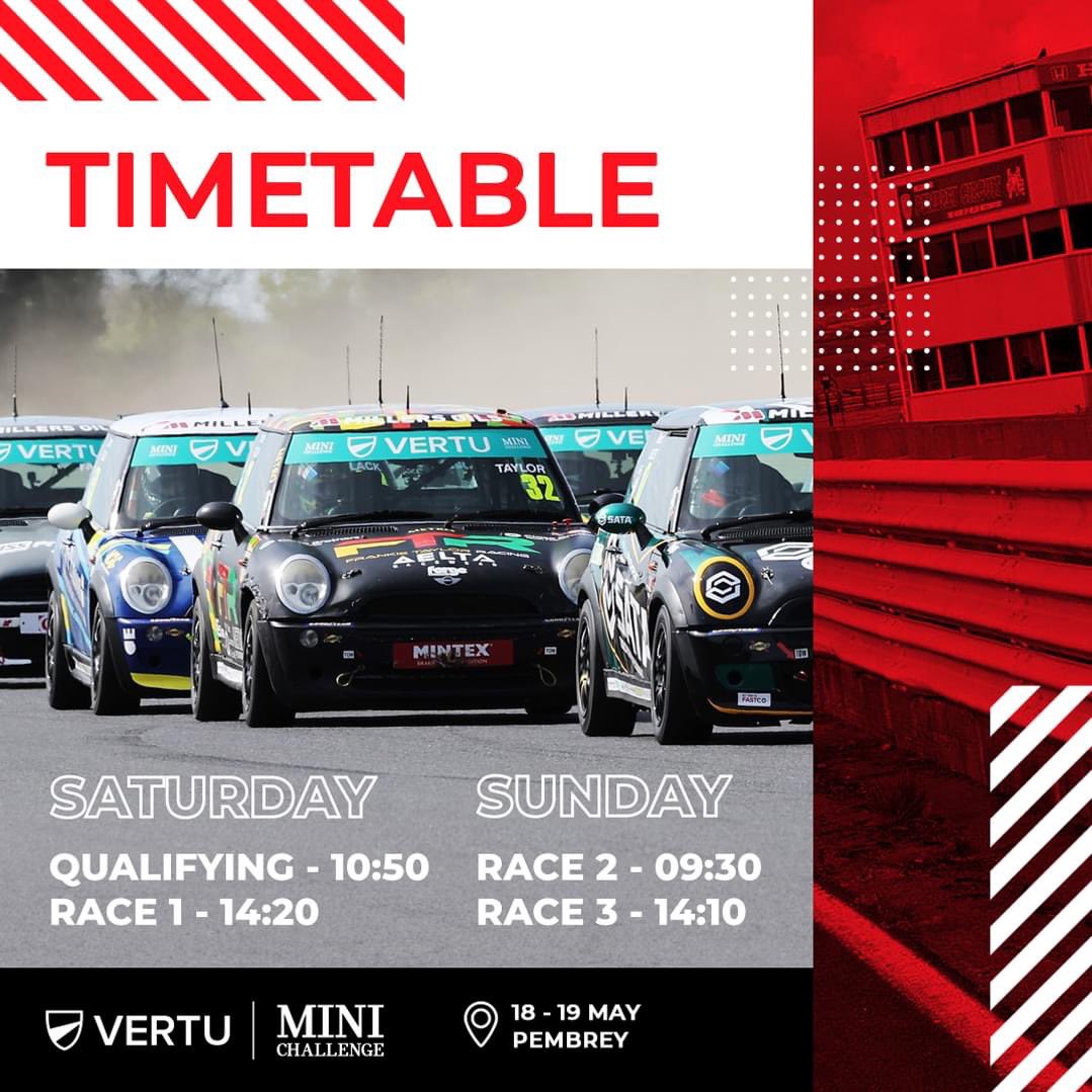 MaironFreightUK's tweet image. Keep track of all the action @PembreyCircuit this weekend!

All races will be streamed via YouTube &amp;gt; youtube.com/@britishautomo…

#MaironFreightUK #VertuMINICHALLENGE #PembreyCircuit #TheRacingCEO