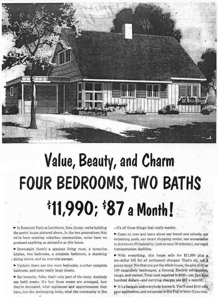 Throwback Thursday;

Ad for a house in the 1950's;

Value, Beauty and Charm... Four bedrooms, two baths... $11,990 or $87 a month! 

#exprealty #oconnorgroupnh #listingagents #buyeragents #throwbackthursday #1950sHouseAd