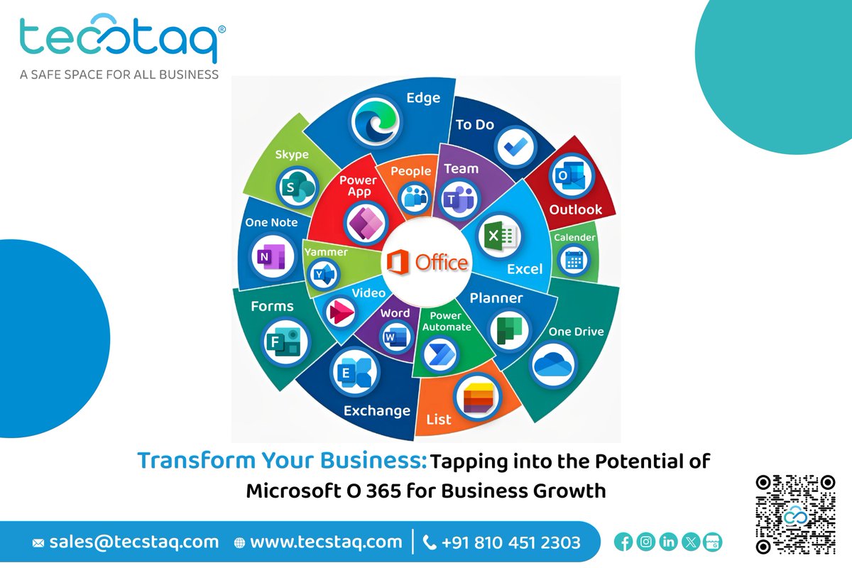 Harness the power of Microsoft O 365 to elevate your business operations and drive growth. #TecStaq #GreenAims #BusinessGrowth #TechForBusiness #ProductivityTools #BusinessInnovation #CloudSolutions #MicrosoftO365 #BusinessTech #Office365 #BusinessDevelopment