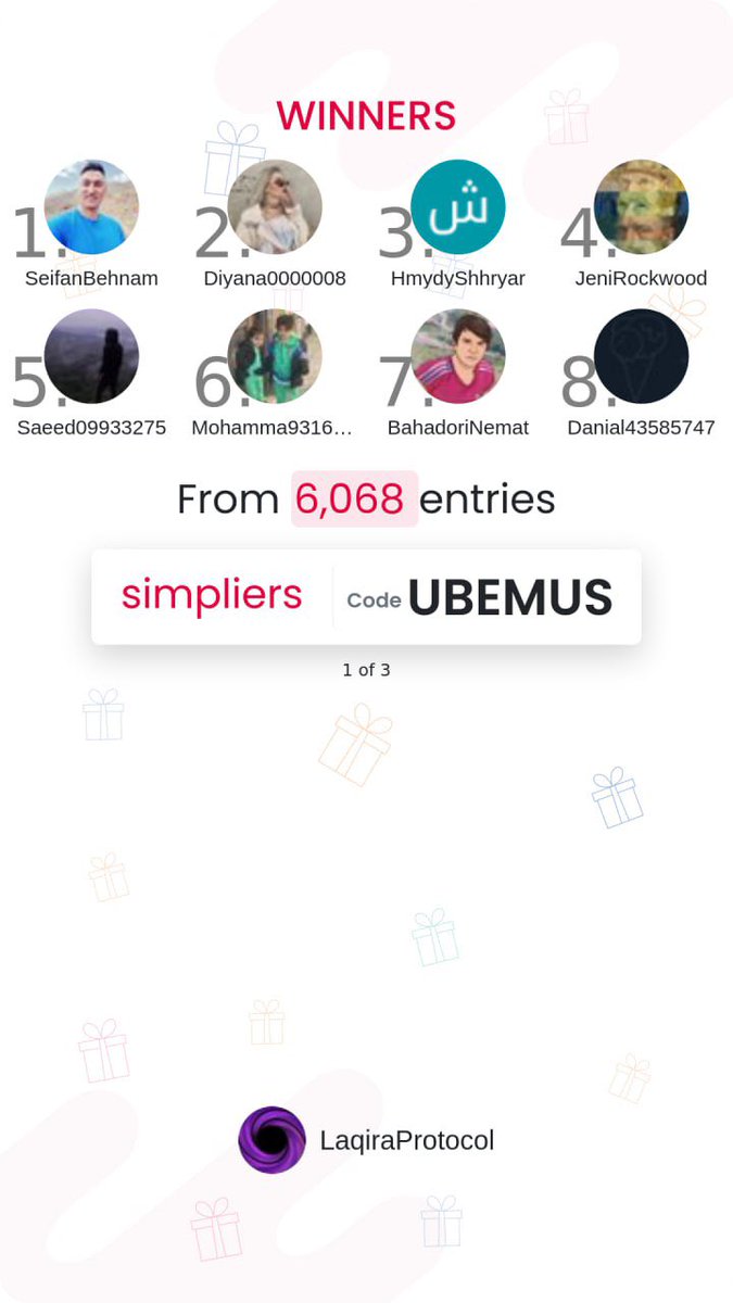 🎊 the Laqira #Giveaway 5️⃣🔤🔤$ 9️⃣ rnd 🎉 Congratulations to the winners simpliers.com/en/giveaway/re… 🎁 to receive your reward please reach out to the following ID on Twitter: x.com/Fajirak #LaqiraProtocol #LQR #Bitcoin