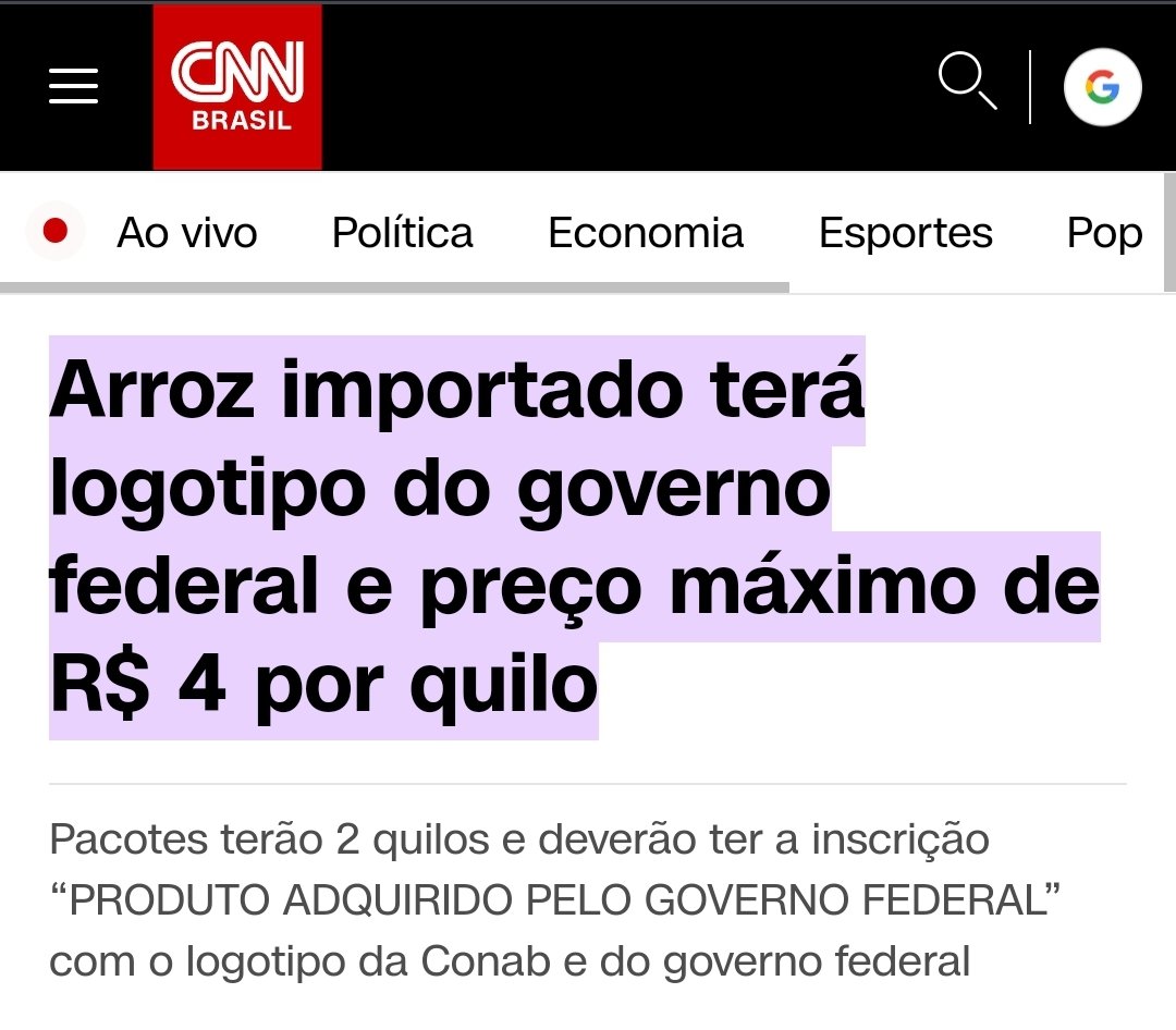 O governo Lula importou arroz e tabelou o preço. Os economistas de Nicolas Maduro estão empolgadíssimos com essa medida.