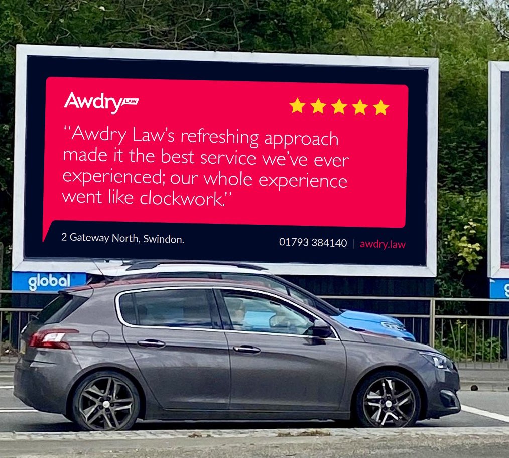 Have you spotted our billboard site located at Bruce Street Bridges roundabout, Swindon yet? 

We are thrilled to be advertising this fantastic client feedback on the billboard which is just a short drive away from our office at 2 Gateway North, Latham Road, Swindon.