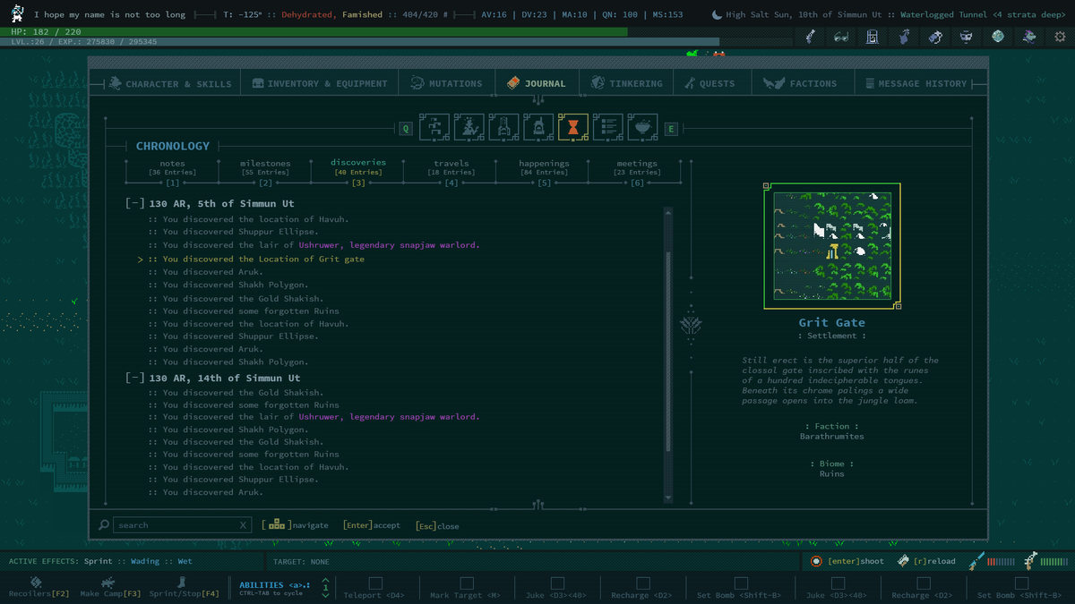 "New UI designs for the upcoming V1.0 version of Caves of Qud"

#UI #uidesign #indiegames #IndieGameDev #gamedev #indiedev