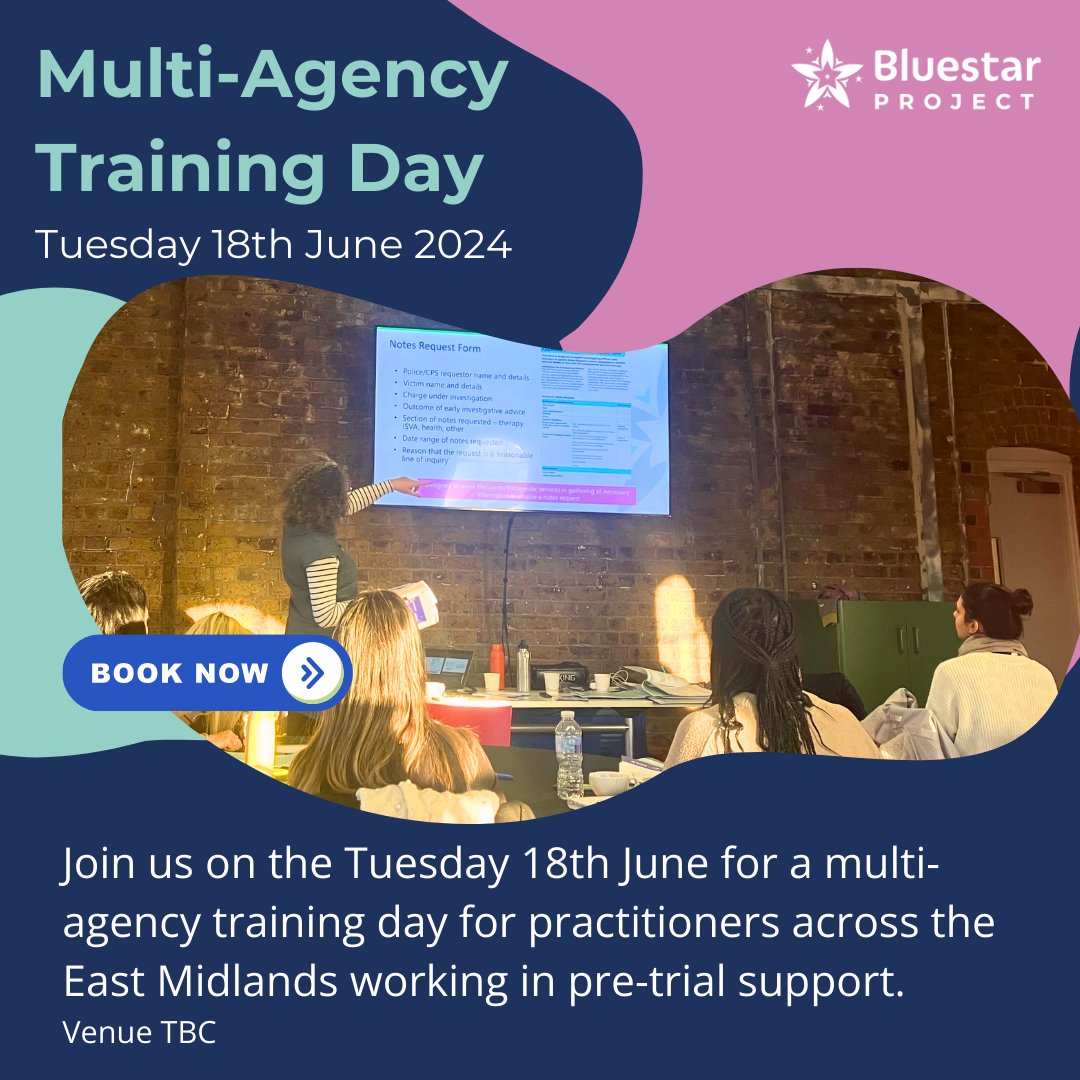 We are so excited for our upcoming multi-agency training day next month for practitioners across the East Midlands! Book your tickets now through the link in our bio or email us at bluestarproject@the-green-house.org.uk. @ImaraNottingham @harewoodie @halliwell_gemma