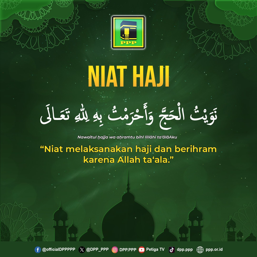 Selamat menunaikan ibadah haji untuk jamaah haji Indonesia. Titip doa untuk kelancaran PPP 😇🤲 #haji2024