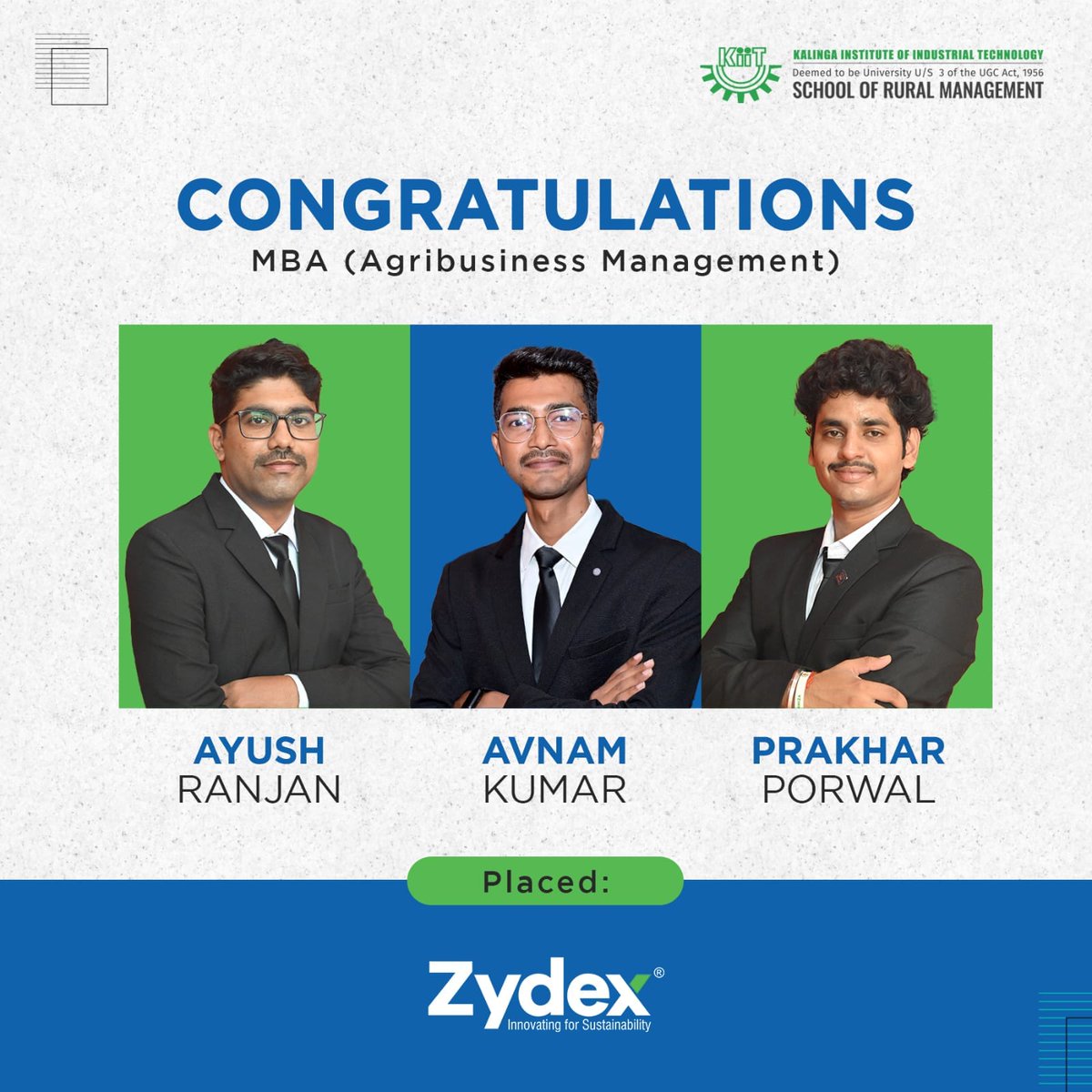 Congratulations to our MBA (Agribusiness Management) students for their placement at Zydex #ksrmbbsr #AgriBusinessManagement #MBA #placement