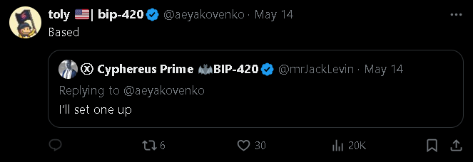Xencryptoio's tweet photo. The founder of Solana @toly definitely appreciates what @mrJackLevin is doing there. 

Will he like solXEN as much as we do? https://t.co/1sJ6JTH6jn