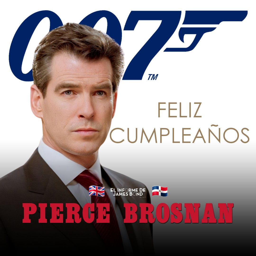 Hoy está de cumpleaños el irlandés Pierce Brosnan. Es el quinto actor en interpretar al Agente 007, James Bond, en cuatro ocasiones. 'GoldenEye', 'El Mañana Nunca Muere', 'El Mundo No Basta' y 'Muere Otro Día'. Happy Birthday! #JamesBond  #PierceBrosnan