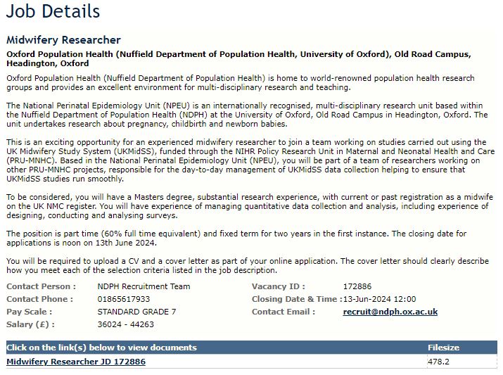UKMidSS (@npeu_ukmidss) on Twitter photo We are recruiting! Our amazing <a href="/NPEU_UKMidSS/">UKMidSS</a> Research Midwife Alessandra is leaving 😥, but that means we have space for someone new to join our team! <a href="/NPEU_Oxford/">NPEU-Oxford</a> <a href="/Oxford_NDPH/">Oxford Population Health (OxPop)</a> Details here: tinyurl.com/4jcavufw We are recruiting! Our amazing <a href="/NPEU_UKMidSS/">UKMidSS</a> Research Midwife Alessandra is leaving 😥, but that means we have space for someone new to join our team! <a href="/NPEU_Oxford/">NPEU-Oxford</a> <a href="/Oxford_NDPH/">Oxford Population Health (OxPop)</a> Details here: tinyurl.com/4jcavufw