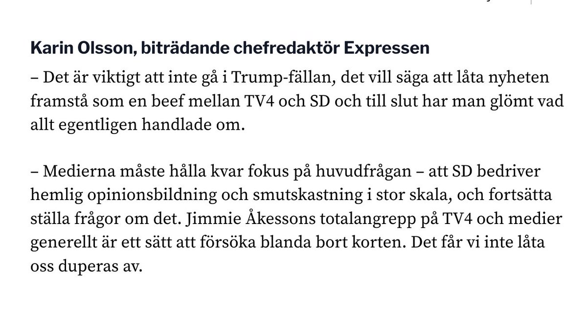 Fortsätt granska. Låt inte Åkesson blanda bort korten. Håll fokus på huvudfrågan. Viktigt av @OlssonKarin etc.se/inrikes/public…