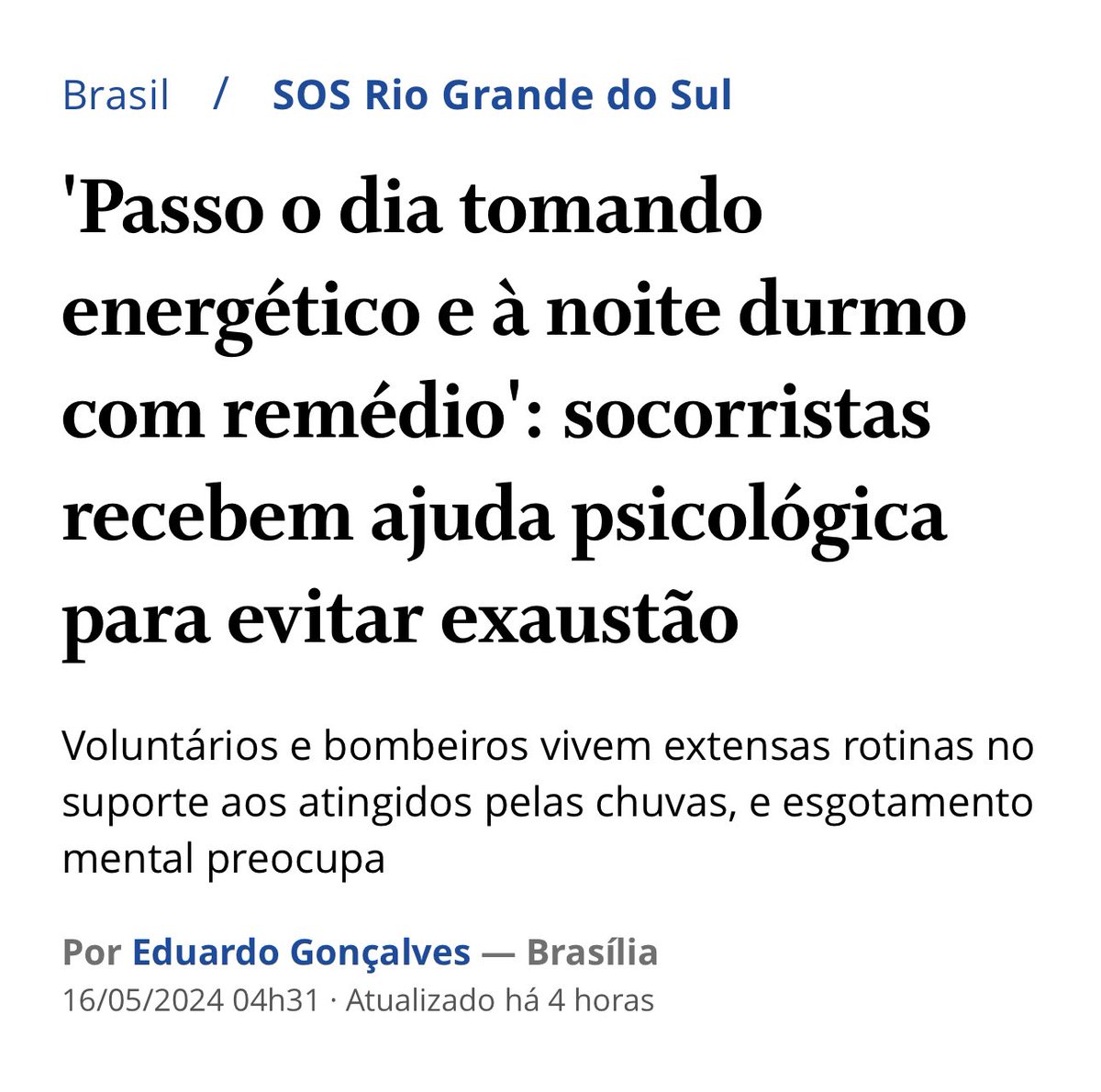 Se alguém daqui conhecer alguma ONG para me ajudar a chegar até esses socorristas eu agradeço!