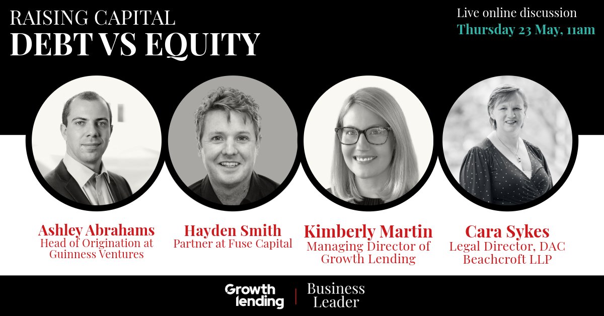 🚨 Only a week left to register for our *DEBT VS EQUITY* webinar, in collaboration with @businessleader 🚨 📻 Tune in to hear expert advice on all things raising finance for growth, including the pros and cons of both debt and equity Register here: businessleader.co.uk/events/raising…