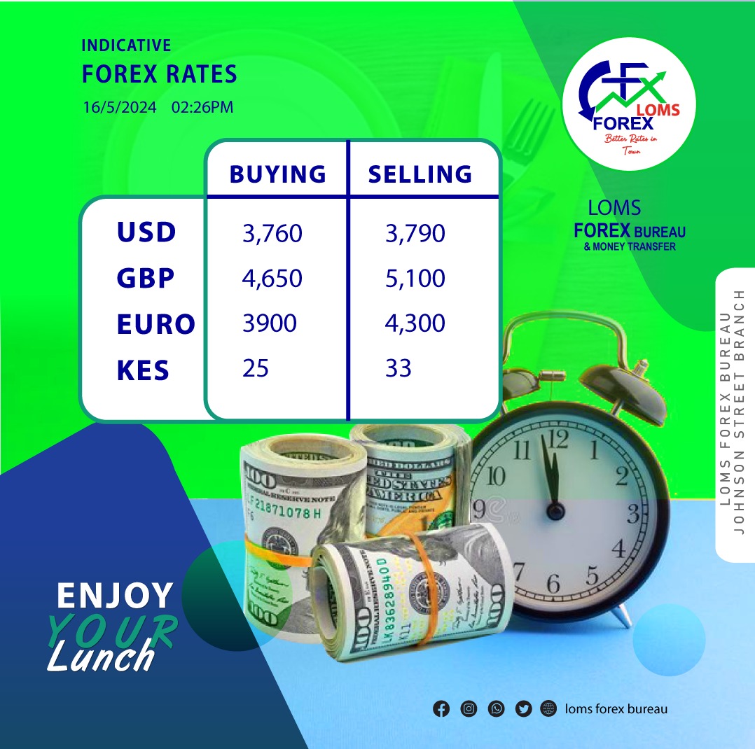 KataleStore's tweet photo. Forex Update!
📞: (256)789603337.
📷: Johnson st - Titanic Plaza.
#LomsForex
#KataleStoreAD. https://t.co/egp2ZnR1Fa