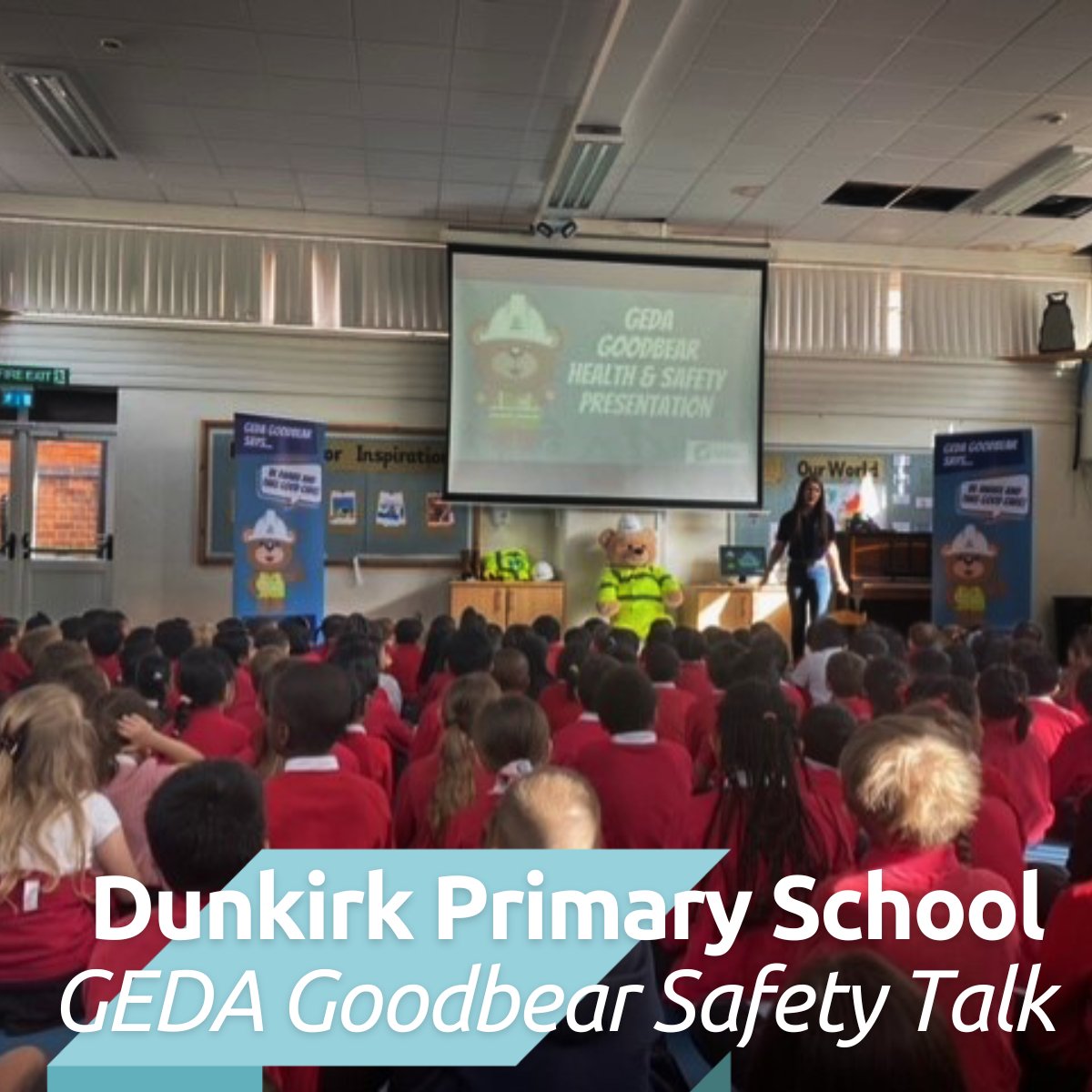 GEDA Goodbear had the pleasure of visiting Dunkirk Primary School in #Nottingham.

He gave a presentation aimed to raise awareness among the #Pupils about potential hazards on a #Worksite.

#SchoolVisit #BABN #AffordableHomes

@MyNottingham | @HomesEngland  | @JigsawMidlands