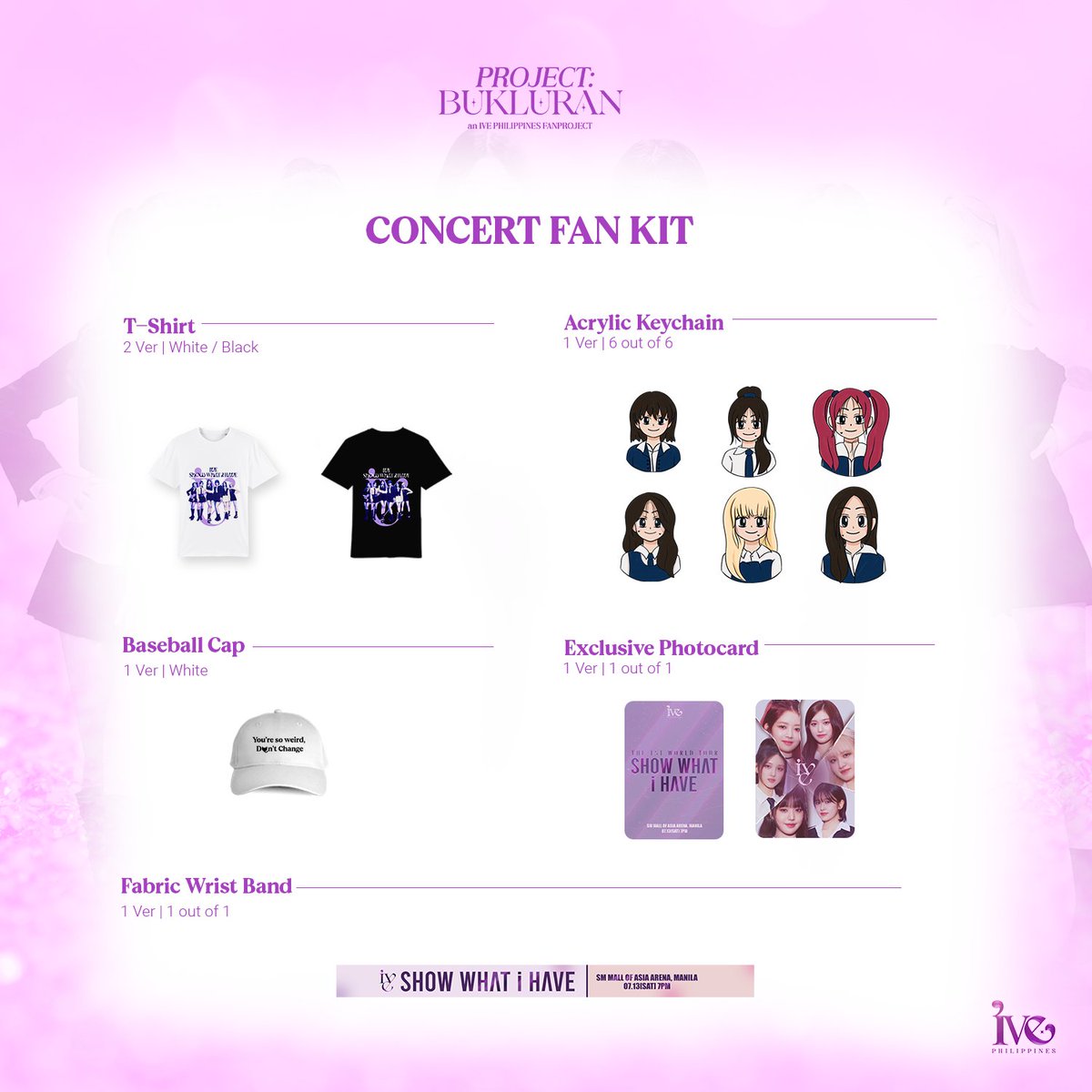 IVEPH_'s tweet photo. HEYA, PH DIVES! 📢
Get a look at IVE PH’s concert kit for #SHOW_WHAT_I_HAVE_IN_MANILA! Grab yours until May 30 for only ₱1,000 and welcome IVE to Manila with an ‘accendio’ spell! 🪄✨
🔗 https://t.co/VRlOR66zrE
All proceeds will go towards #ProjectBukluran for IVE.
#IVEPH https://t.co/Uavp0v7Gl1