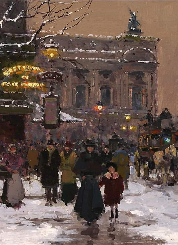 Edouard Léon Cortès (1882- 1969)French He was a French painter known for his idealized, Impressionistic scenes of Parisian streets and rural French villages.