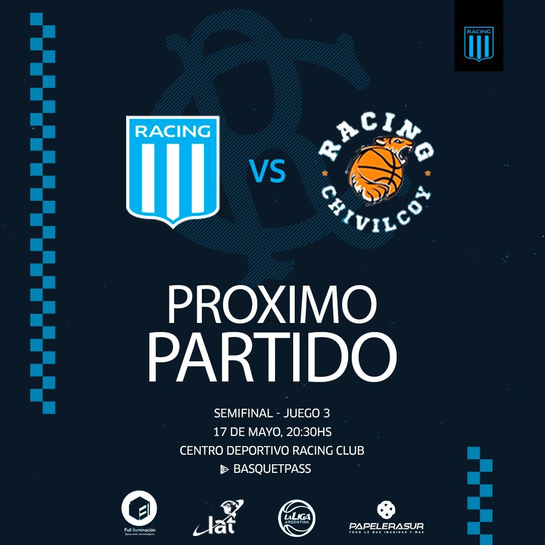 🔜 ¡𝗣𝗥𝗢́𝗫𝗜𝗠𝗢 𝗣𝗔𝗥𝗧𝗜𝗗𝗢!

🆚 @racingchbasquet 
🗓️17/05
🕘 20:30gs
📍Centro deportivo Racing Club 
💻Transmite Basquetpass 
🎫 $3000 socios // $3500 no socios // $5000 visitantes 

Los esperamos a todos para alentar al equipo, ahora más que nunca ¡VAMOS ACADÉ!💪🏼