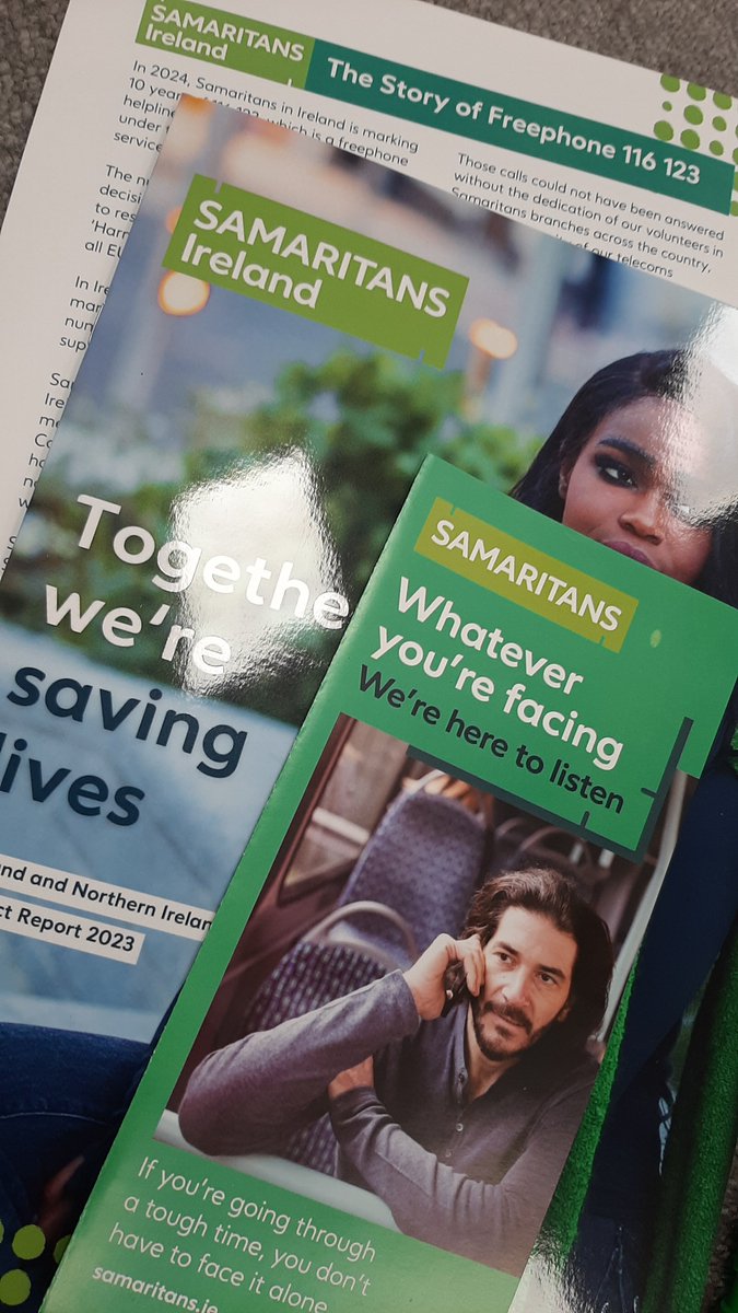 NOSPIreland's tweet photo. Proud to support @SamaritansIRL in their tireless work to support so many people, across all of society.
Volunteers have answered 5 million calls during 10 years of the freephone service, 116 123.
#connectingforlife #suicideprevention

More: https://t.co/abQs6rhVlK https://t.co/FFydvLWCR6