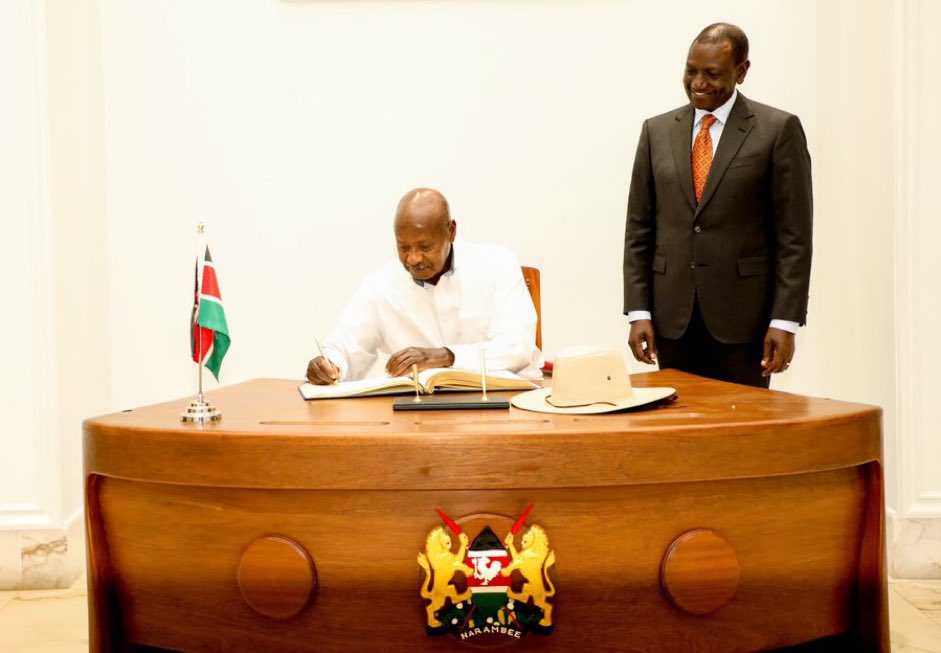 KENYA and Uganda sign tri-partite agreement on importation, transit of refined petroleum products by the Uganda National Oil Company.