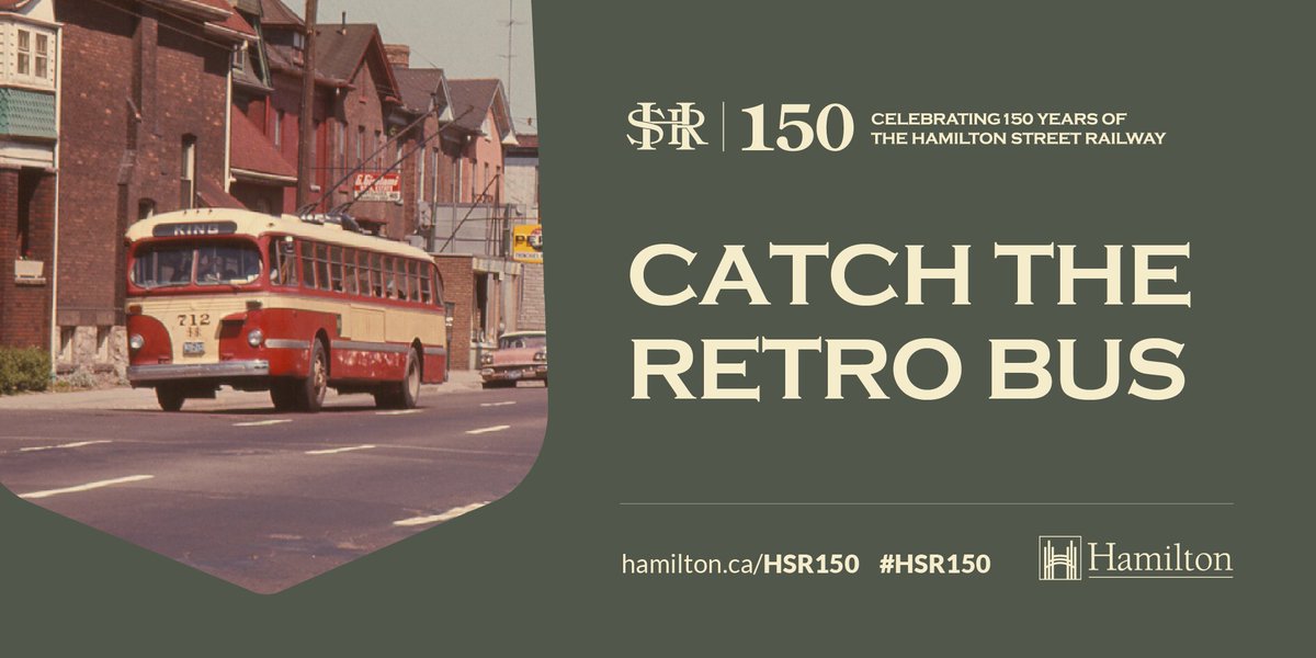 We're turning back the clocks and bringing back two iconic HSR bus looks from the 1960s & 1980s to celebrate #HSR150. During Customer Appreciation Week, May 19-25, your ride on these two retro buses is on us. They will be on different routes each day of the week. #HamOnt