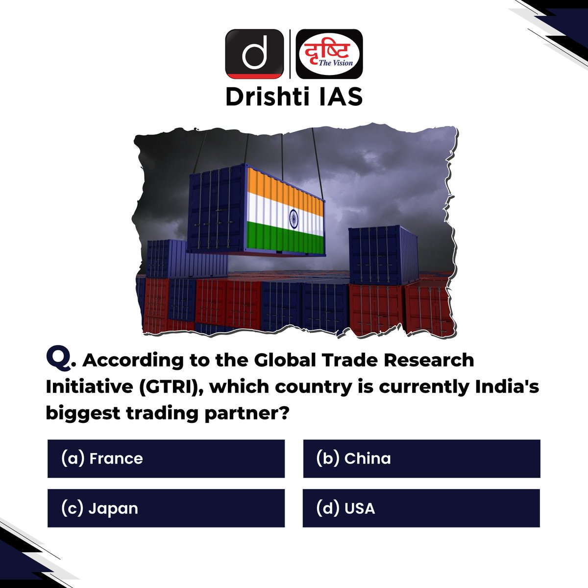 Ready for a quiz? Identify India’s number one trading partner now! #Trade #Research #Global #Trading #India #Comment #GS1 #UPSC #IAS #Learning #Education #DrishtiIAS #DrishtiIASEnglish
