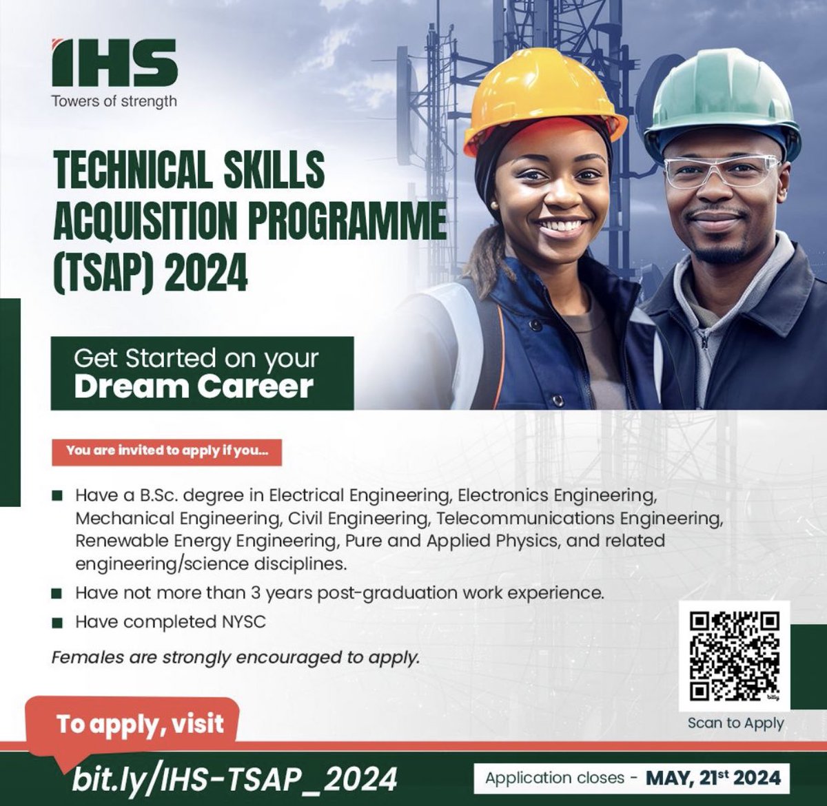 IHS has applications open for its Technical Skills Acquisition program. form.typeform.com/to/UMcZNgCG?ty…
