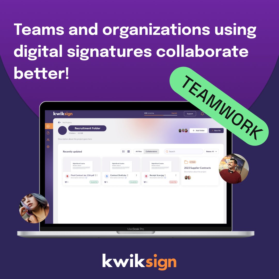 Streamline your workflow and boost collaboration with digital signatures! 

Kwiksign brings your team together, making document management seamless and secure. 🚀💼 

#DigitalSolutions #Teamwork #Efficiency