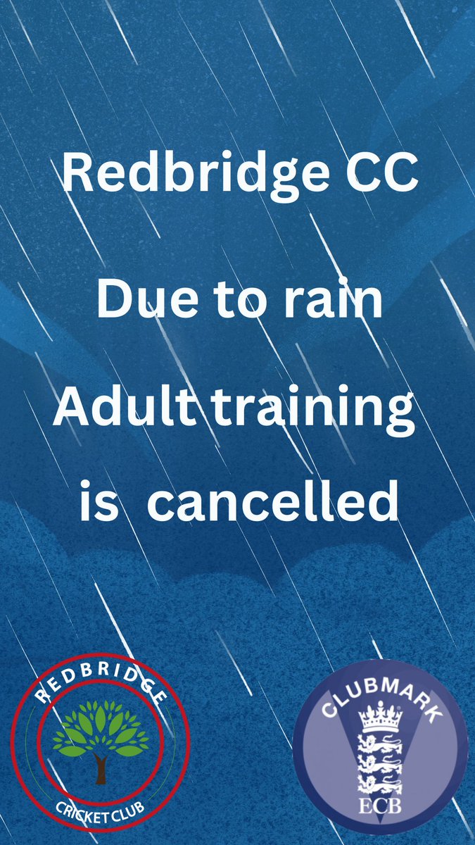 Tonight's training has been cancelled due to the rain.
