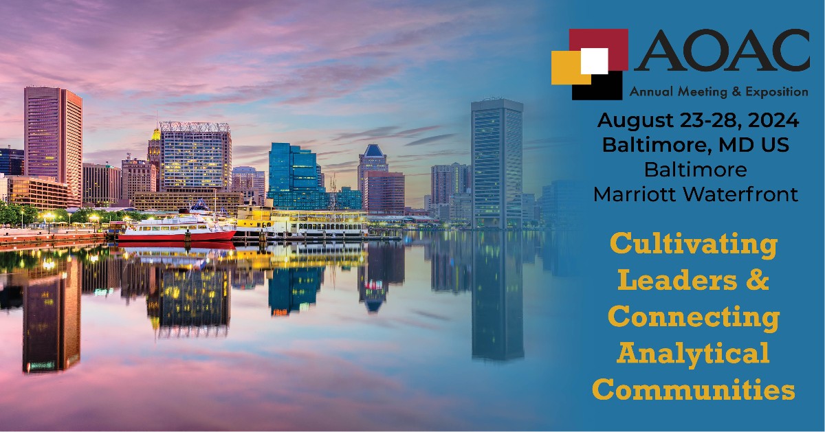 Registration is now open for the 2024 AOAC INTERNATIONAL Annual Meeting & Exposition. This year's meeting takes place at the Baltimore Marriott Waterfront Hotel - right on the water with stunning views of downtown Baltimore. aoac.org/2024-annual-me… #AOAC2024AM