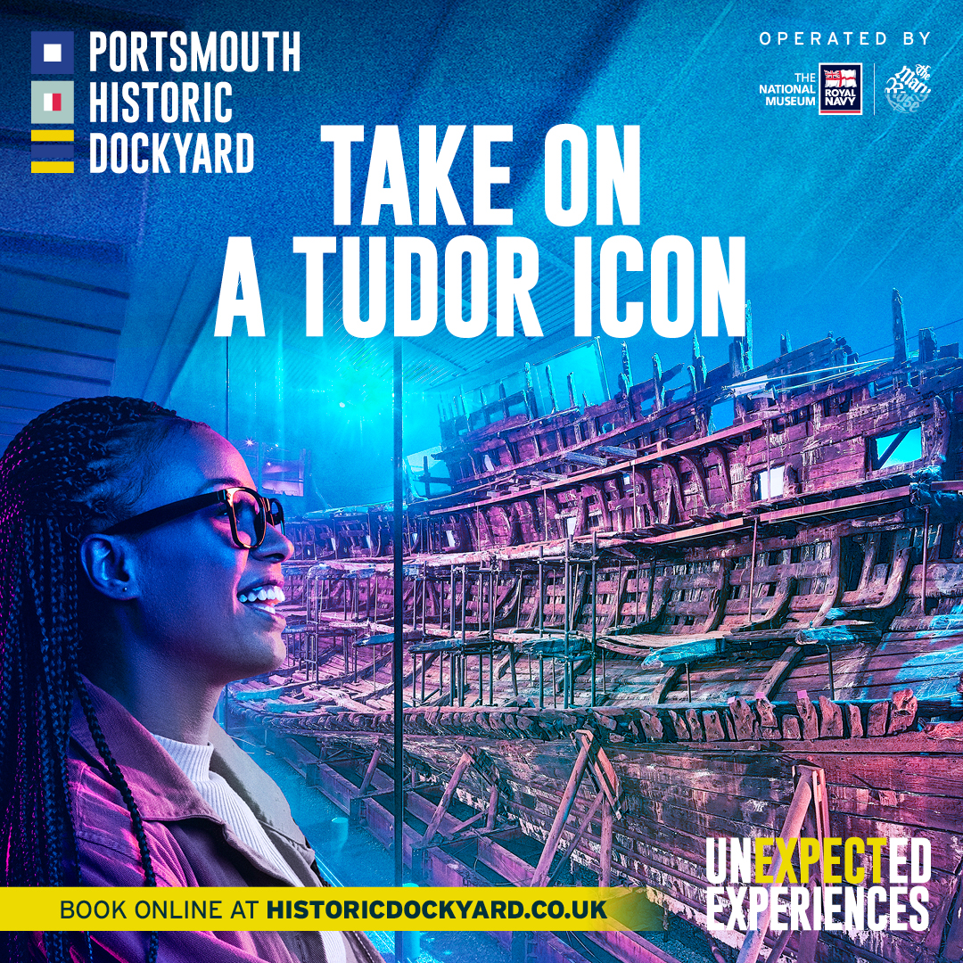 ⚓ This half term, take on...a Tudor Icon. 🌊 Built from 1510 she served Henry VIII for 34 years before sinking in 1545 defending England from a French invasion. Explore the story of Henry VIII's flagship and witness Tudor maritime innovation. bit.ly/44VOTge #MaryRose