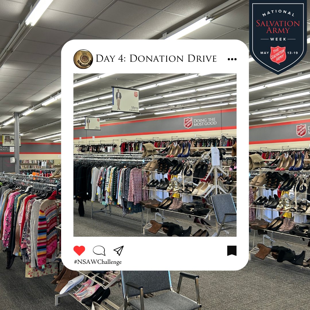 Day 4: Donate things you don't use to The Salvation Army Thrift Store. #NSAWChallenge