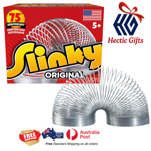 Get your hands on the Original Classic Slinky Toy with special 75th Anniversary Collectors Box! ow.ly/LAo050ICLkR #New #HecticGifts #TheOriginal #Metal #Slinky #SeventyFifthAnniversaryEdition #Collectors #MadeUSA #Retro #Toy #FreeShipping #AustraliaWide #FastShipping