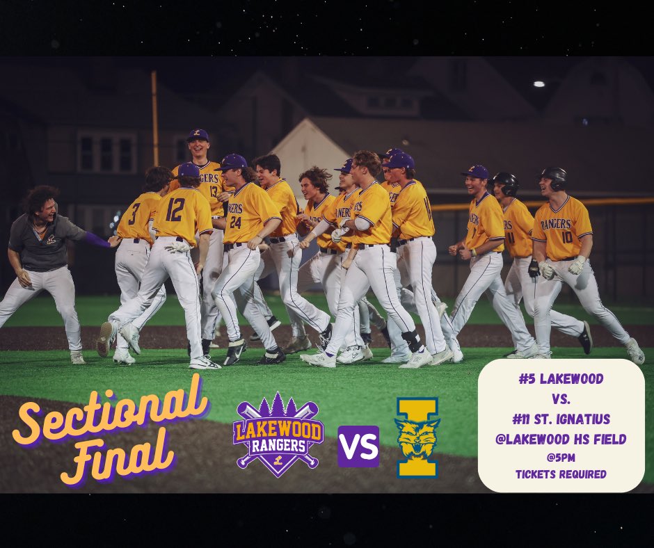 🏆SECTIONAL FINAL GAMEDAY ⚾️Lakewood vs @SIHSBaseball1 ⏰5pm First Pitch 🎟️Tickets Required-> OHSAA.org/tickets 🏟️LHS Field at Lakewood HS 🌤️First Pitch Forecast: Sunny & 70 degrees #Build