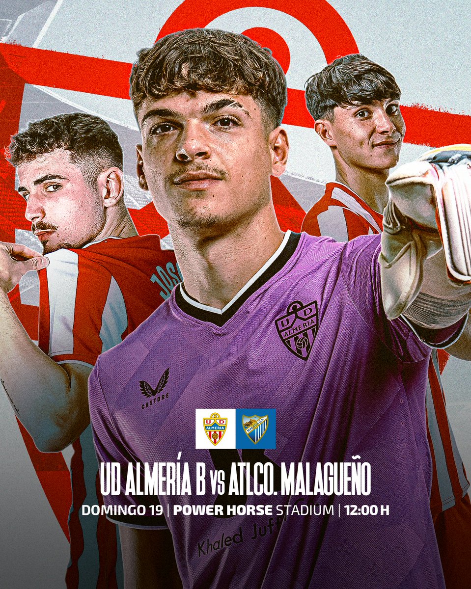 𝐌𝐚𝐭𝐜𝐡𝐝𝐚𝐲 Un escudo, unos colores y una tierra que amamos ❤️🤍 🆚 At. @MalagaCF ⏰ 12:00 h. 🏟️ Power Horse Stadium 🎟️ Entrada libre hasta completar aforo #MadeInAlmería 🔴⚪️