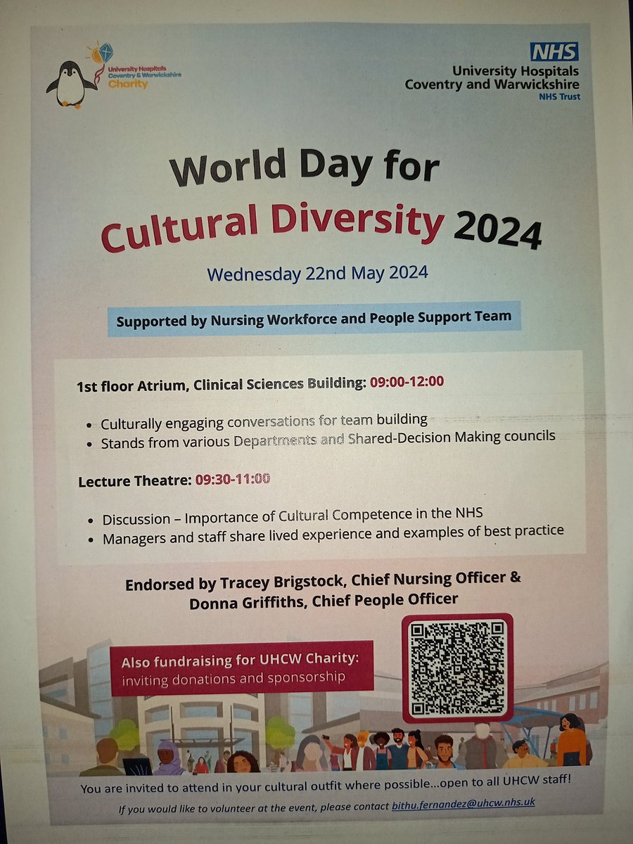 Join us for an amazing event at UHCW in celebration of Cultural Diversity on Wednesday, May 22, 2024. We invite you to get involved and enjoy the festivities with us. Don't miss this opportunity to have fun while supporting the UHCW charity through fundraising efforts.
