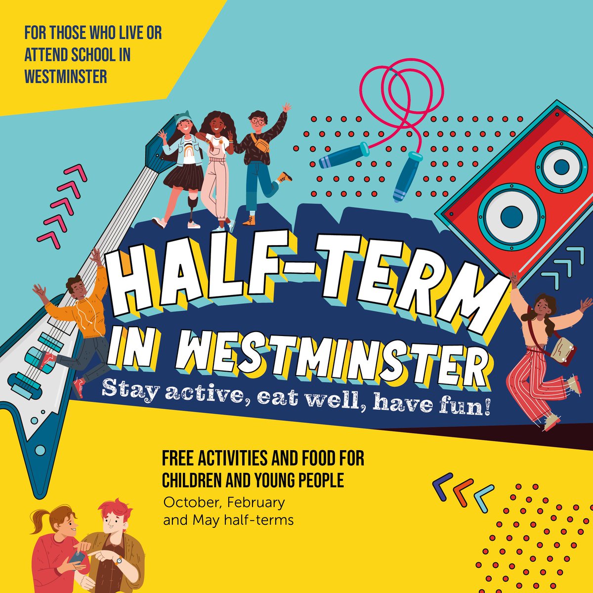 Ready for an exciting half-term in Westminster? Free activities and food for children and young people! Sports, music, dance, arts & crafts - everything can be found on ourcity.org.uk/westminster-ha…😆🍂 #OurCity