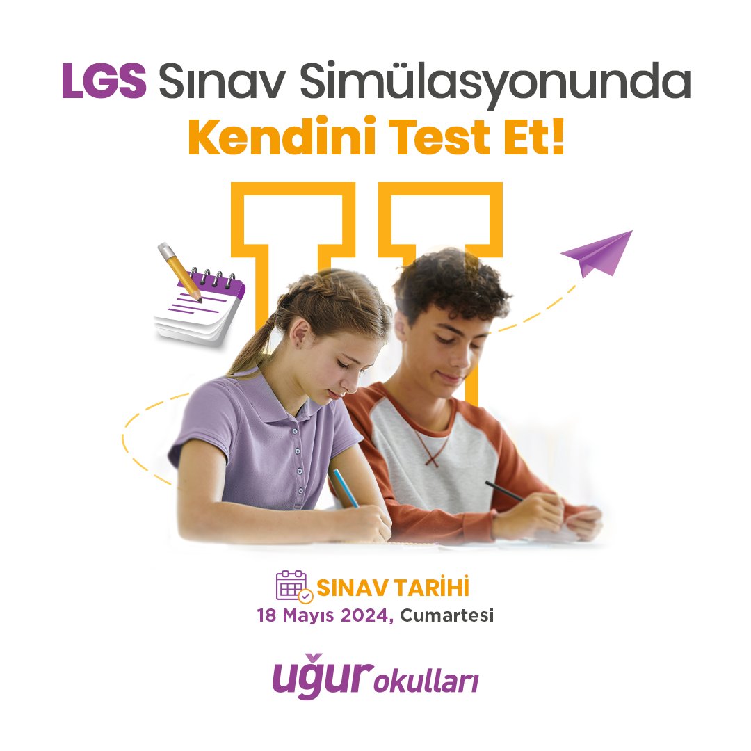 LGS’ye sayılı günler kaldı! 📚⏰ Uğurlu öğrenciler; LGS Sınav Simülasyonuna katılarak sınav stresinizi azaltabilir, zaman yönetimi becerilerinizi geliştirebilir ve kendinize olan güveninizi artırabilirsiniz. Son haftaları en verimli şekilde değerlendirerek hayalinizdeki liseye