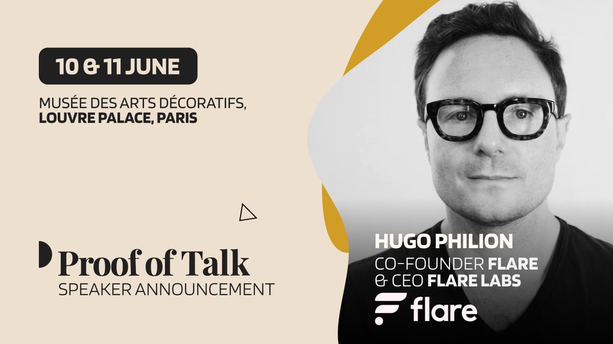 We are thrilled to welcome Hugo Philion (@HugoPhilion), co-founder of Flare (@FlareNetworks), the blockchain for data, and CEO of Flare Labs (@Flare_Labs), as a distinguished speaker at Proof of Talk 2024 in Paris!✨ Hugo's journey began as a derivatives trader managing