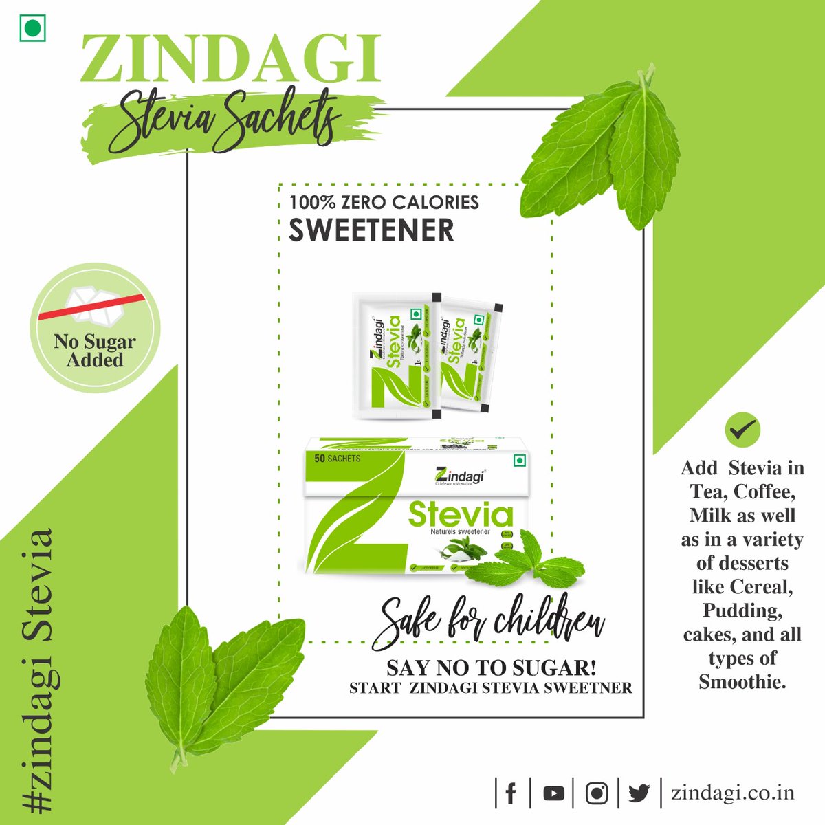 #stevia: Sweetness from nature.

Website link: zindagi.co.in
Contact us on 070870 26860

#Zindagistevia #steviapowder #SteviaLiquid #steviasachets #sugarfree #sweetener #steviasugar #zerocalorie #natural