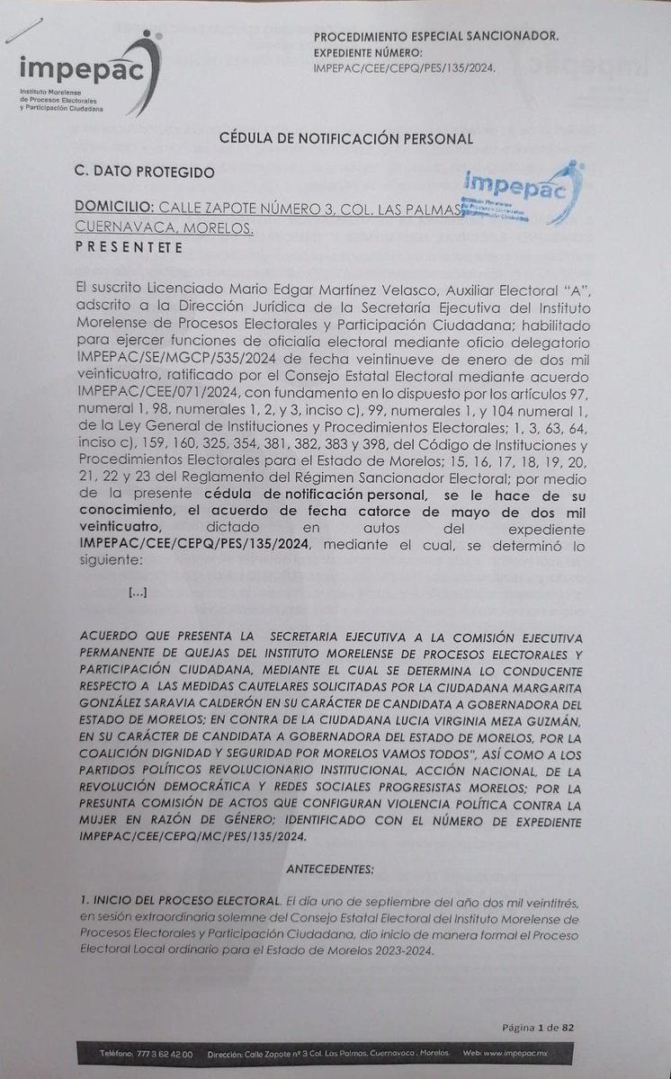 El órgano electoral de #Morelos comienza a desanquilosarse: resuelve medidas cautelares a favor de la candidata de @PartidoMorenaMx a la gubernatura, Margarita González Saravia (@margarita_gs), y ordena a la candidata del Frente Amplío, Lucy Meza (@LucyMezaGzm) frenar la