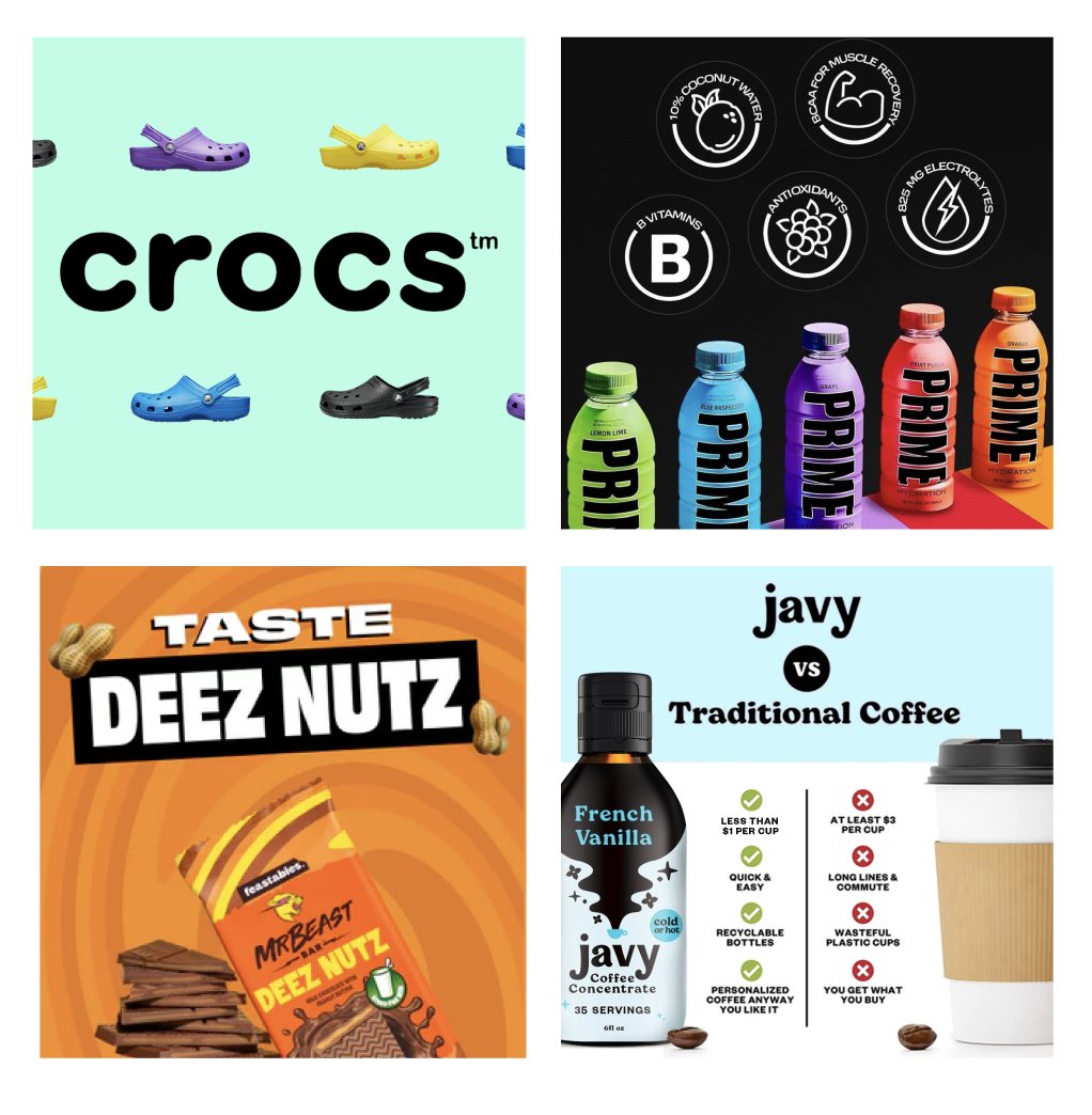 Crocs, Prime, Feastables, and JavyCoffee.

The Big Brands of modern day.

Total net worth over $1B.

In 7 days I've summarized ALL their secrets on how they leverage Images in one doc ($547)

Will get you a %20 Uplift.GUARANTEED

It's 𝗙𝗥𝗘𝗘 (48h) if you:

Follow + Like +