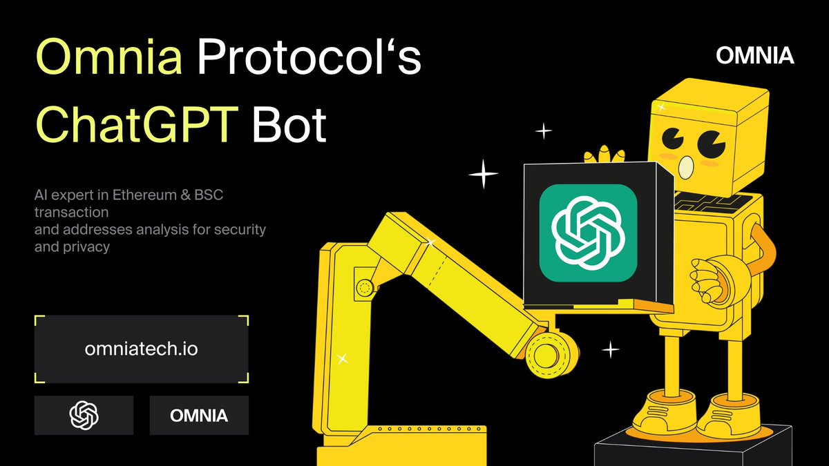 💡Did you know that OMNIA has its own @ChatGPTapp  bot?  

The chatbot is an expert in Ethereum/BSC transaction and address analysis, especially in terms of privacy and security - SUPER helpful! 

Test it out (needs ChatGPT Plus)👇
chatgpt.com/g/g-perWzrezf-…