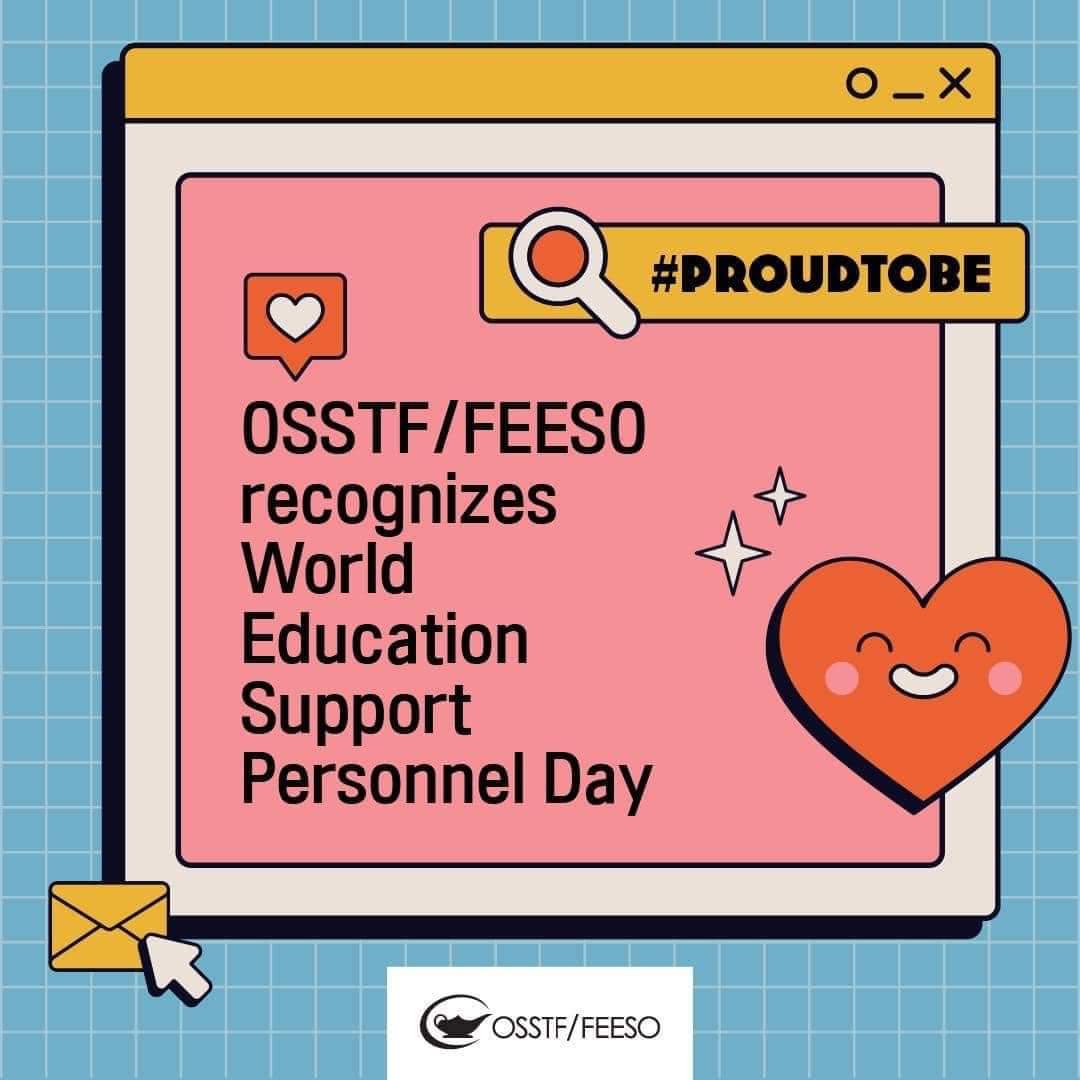 CELEBRATE all the good work you do, the difference you make, & the positive influence you have in the community. This day is for us!
#OSSTF #supportstaff #celebrate #thankyou