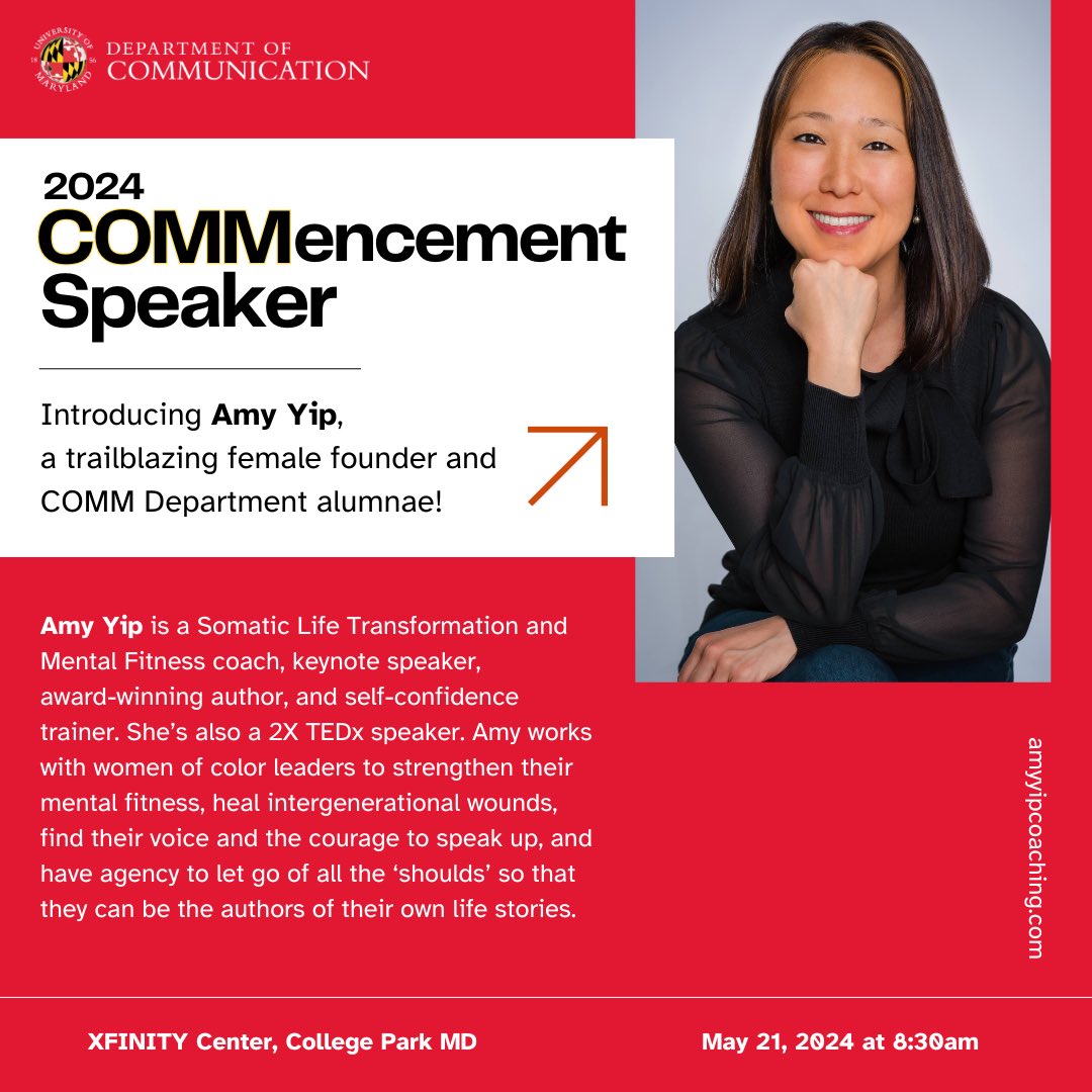We are thrilled to announce Amy Yip '04 as our 2024 COMMencement Speaker!  Amy's insights promise to inspire our graduates as they embark on their next chapter. Join us in welcoming her to our commencement ceremony! 🎓