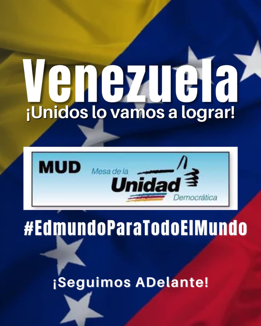 16Mayo
Todos Unidos y con tú VOTO! lograremos el cambio para una Venezuela libre y de todos los venezolanos!
#AdPetareenResistencia
#EdmundoParaTodoElMundo
#Unidad 
@ADPetarelegitimo
@ADemocratica_ 
@ADMirandaCES