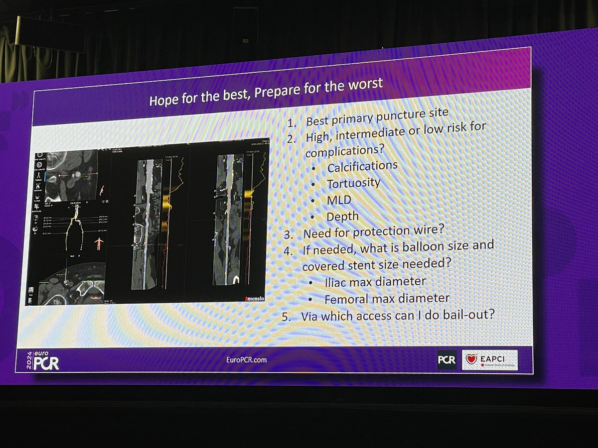 #Europcr2024 #TAVI How to manage acute complex vascular complications in #TAVI amazing lecture by Liesbeth Rosseel and Darren Mylotte