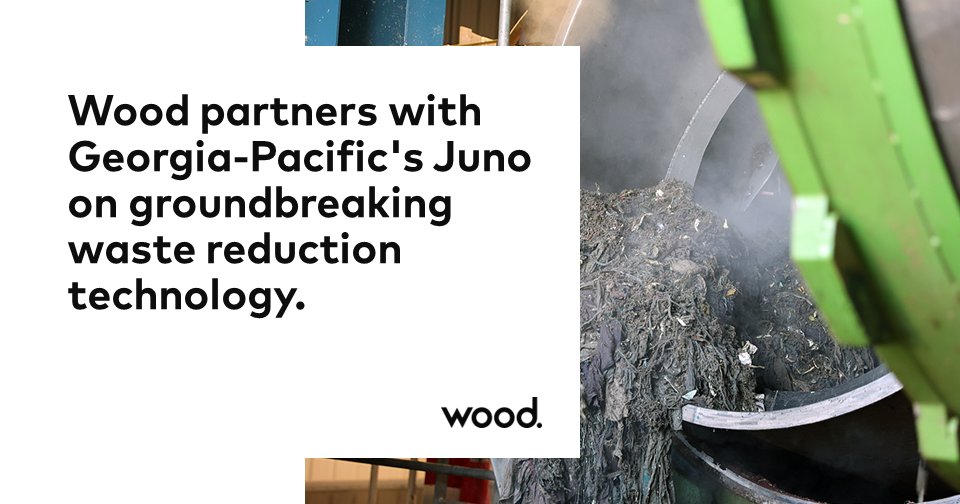 ♻ Wood partners with @GeorgiaPacific's Juno on groundbreaking waste reduction technology to divert up to 90% of municipal waste away from landfills ♻ Find out how Wood is supporting advancing the #CircularEconomy through FEED and EPCm➡ woodplc.com/news/latest-pr…