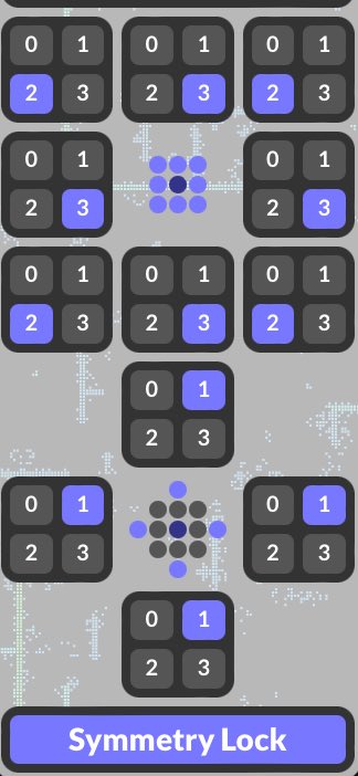 ichimonji_haji's tweet image. #CellularAutomaton
#セルオートマトン
B6,9-24/S2,6,9,11,12,13,15-24(ノイマン近傍R1のウェイトを3、それ以外の ムーアを2、ノイマンR2を1とする)
ビーム迸る安定ルール。スカイフェッシュっぽいので「ロッズ（Rods）」と名付けよう。