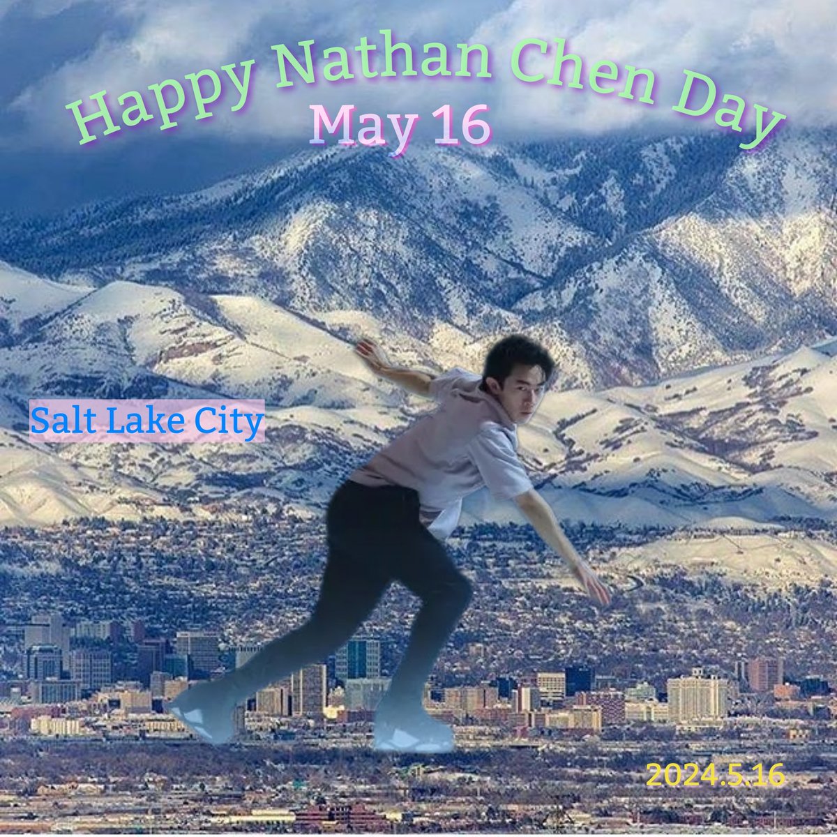 5月16日は特別な日⛸️

故郷のSalt Lake Cityが定めた

【ネイサンチェンの日】

今年も
🚀Happy Nathan Chen Day🤍🧡
🎉✨😆✨💐🎊

2018年5月16日から永遠に！

この美しいSalt Lake Cityの景色はネイサンのインスタから❄🏔

#ネイサンチェンの日
#NathanChenDay #NathanChen
@nathanwchen